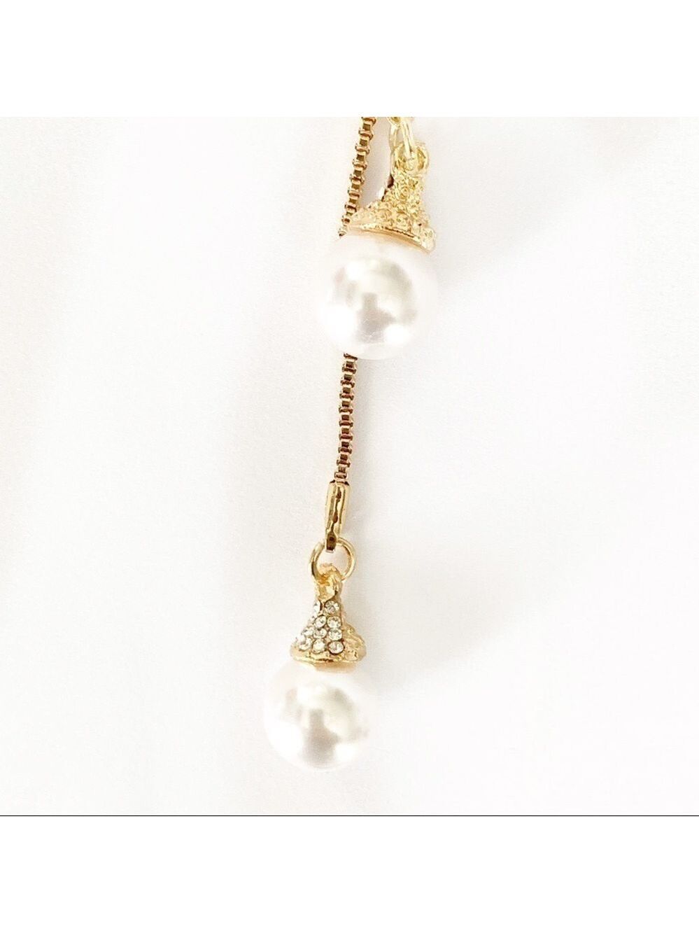 NEW-CRYSTAL Rows Movable/Adjustable/ Pearls Chain - Picture 6 of 8